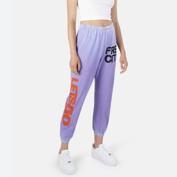 freecity Pants - FREECITY LETSGO Supervintage OG Sweatpant in Lavenderlove Purple Cotton Sz Small